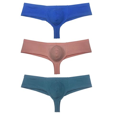 Botmois Men S Solid Hip Briefs Breathable Bikini Bottoms Thong Underwear Multi Color Tangas Soft