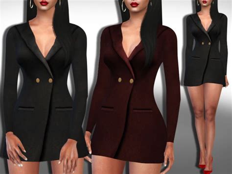The Sims Resource Boss Lady Suit Dress By Saliwa • Sims 4 Downloads