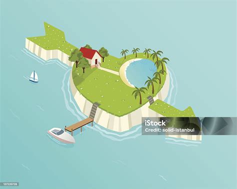 love island stock illustration  image  aerial view