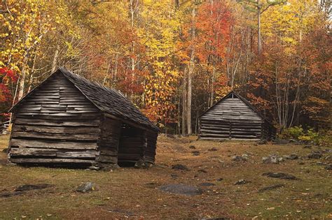 Smoky Mountain Cabins At Autumn by Andrew Soundarajan | Smoky mountains ...