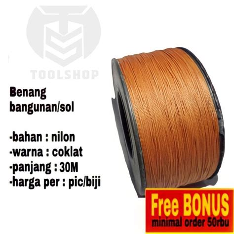 Benang Coklat 30 Meter Benang Nilon Coklat Benang Sol Lazada Indonesia