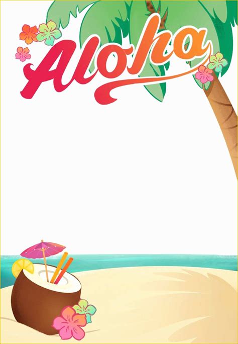 Free Hawaiian Luau Flyer Template Of Luau Party Free Printable Summer