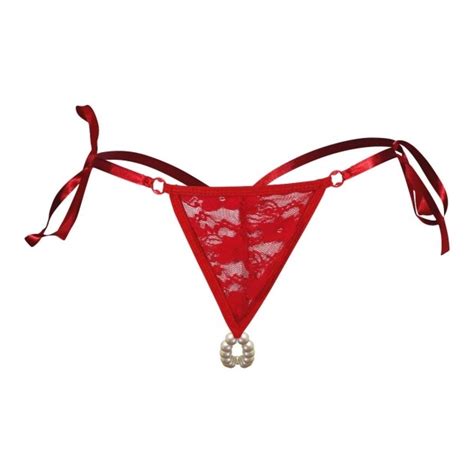 Calcinha Tailandesa Sexy Pérolas Lingerie Sensual Fio Dental Renda Estimuladora de