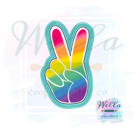 Peace Sign Cookie Cutter Hand Peace Sign Cookie Cutter Peace Etsy