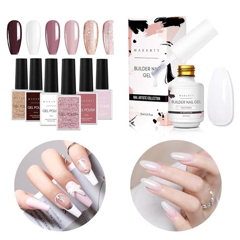 Amazon Makartt Gel Nail Polish Kit Colors White Nude Pink Gel