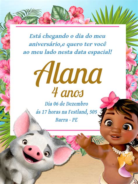 Haz una invitación online Invitación digital MOANA BABY Un increíble