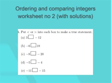 Comparing Integers Worksheets Math Monks Worksheets Library