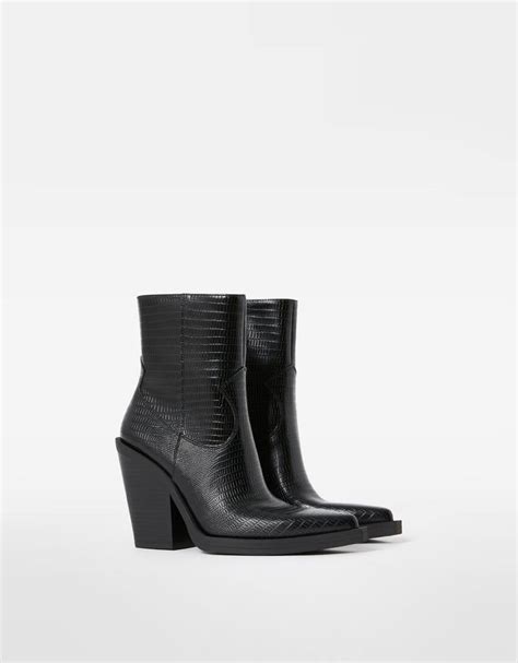 Ботильоны на каблуке, в ковбойском стиле - Женская коллекция | Bershka