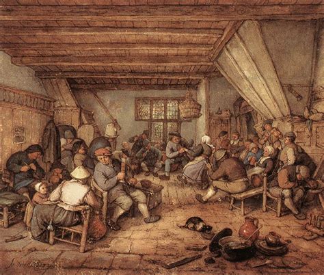 Feasting Peasants In A Tavern Adriaen Van Ostade