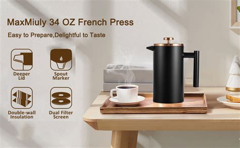 Amazon De Maxmiuly Kaffeebereiter French Press L Kaffeepresse