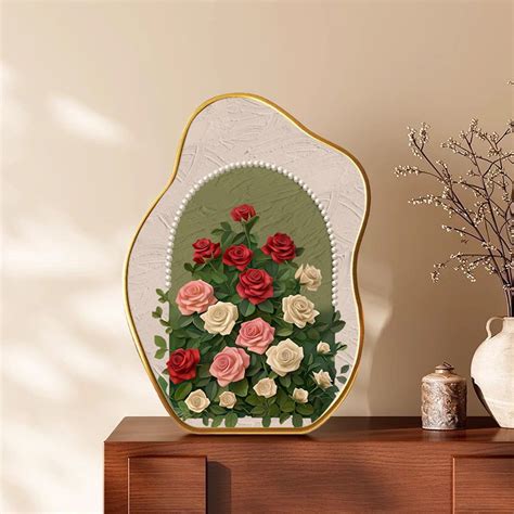 Dadiaei Clearance Vintage Pearl Rose Decorative Plate Wall Art Living
