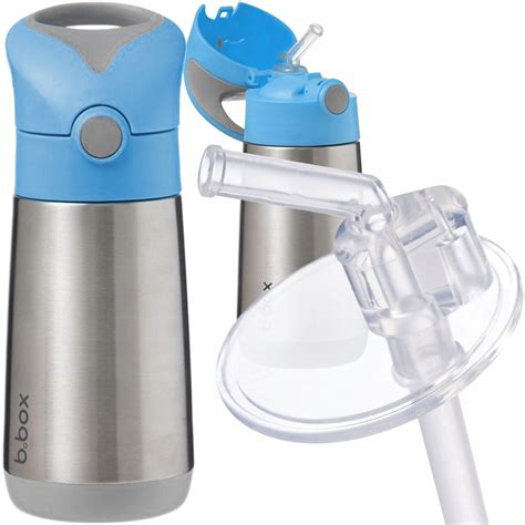 Термо бутилка със сламка, B.Box, 12 месеца, 350 мл, 97 х 110 мм, Синя ...