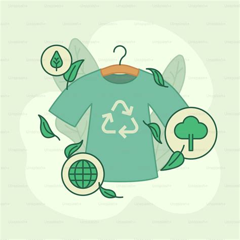 Una camiseta verde con un símbolo reciclable vector – Imagen de
