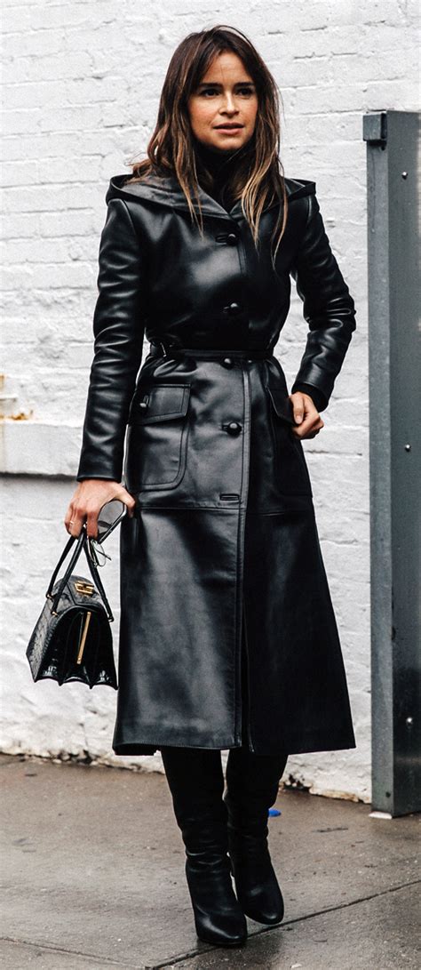 Leather Coat Daydreams Miroslava Duma Black Leather Trench Coat