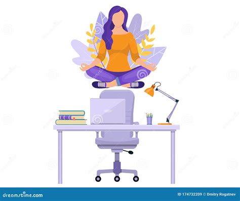 Businesswoman Doing Yoga Stock Vector Illustration Of Business 174732209