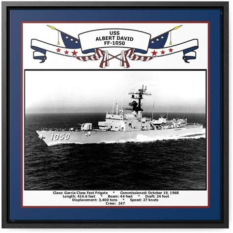 Amazon USS Albert David FF 1050 Navy Ship Floating Frame Photo