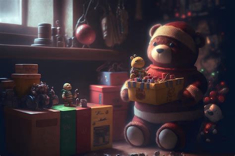 Premium AI Image | Vintage toys for Christmas illustration