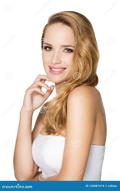 Jeune Femme Blonde Magnifique Photo Stock Image Du Sourire Fashionable