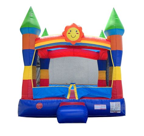 Pogo Crossover Rainbow Smiley Bouncy Castle Inflatable Jump House For