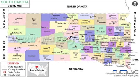 South Dakota County Numbers Map