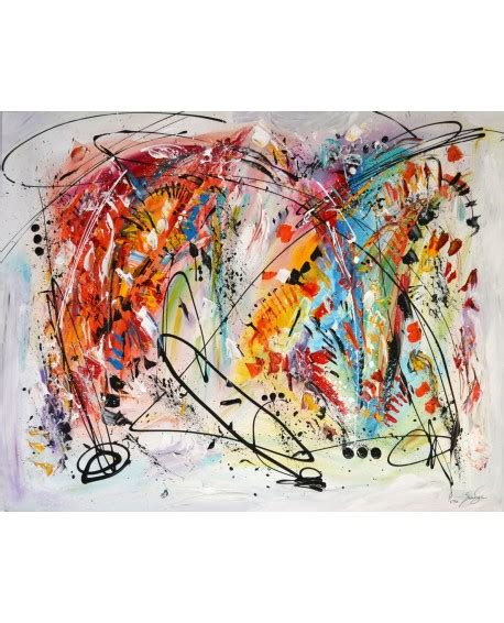 Grand Tableau Contemporain Abstrait Multicolore