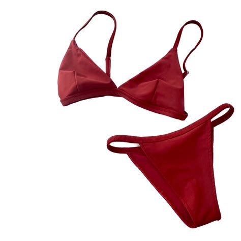 Jual Savana Beachwear PADDY Bikini Set Wanita Merah Bikini Bali Low Waist Red Bikini Shopee