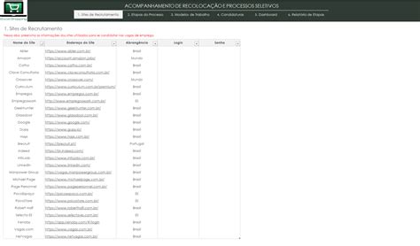 Planilha Acompanhamento De Recoloca O E Processos Seletivos