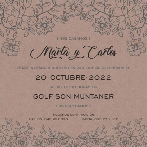 Invitación De Boda Kraft