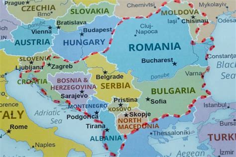 Balkan Countries And Region On Map Marked With A Pen Balkan Travel