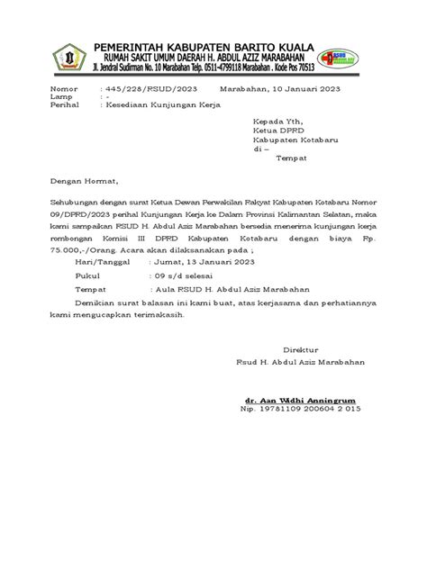 Surat Balasan Studi Banding Pdf