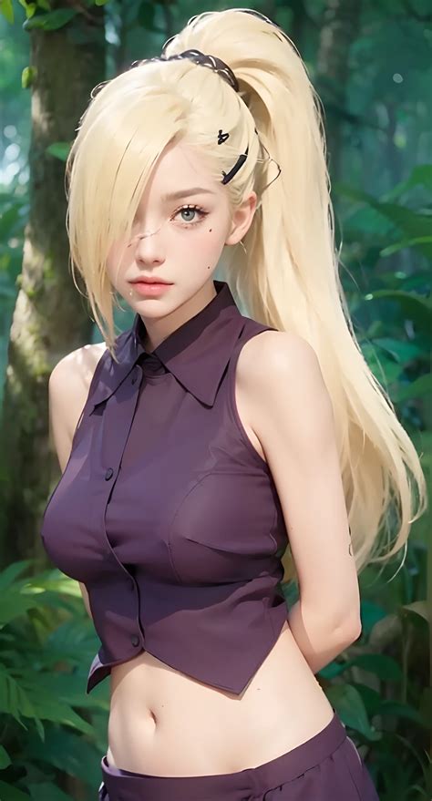 A Close Up Of A Woman With Long Blonde Hair Wearing A Purple Top SeaArt AI