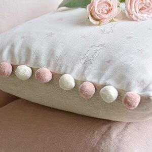 Rabbit All Star Oblong Cushions Side Trimmed With Pink And Ivory Pom