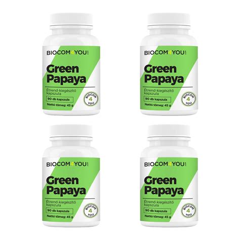 4x Biocom Green Papaya Capsules 90pcs European Products Store