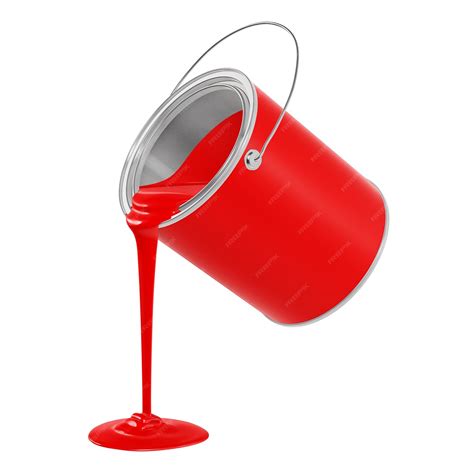 Premium Photo A Image Of A Metal Red Bucket Pouring Red Paint