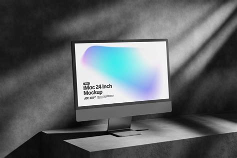Imac Mockup In Dark Shadow Mockupnest