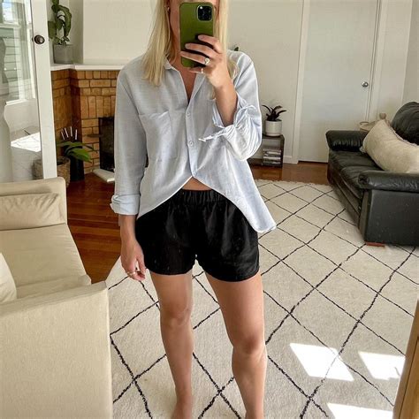 Nude Lucy Black Linen Shorts Nudelucy Linenshorts Depop