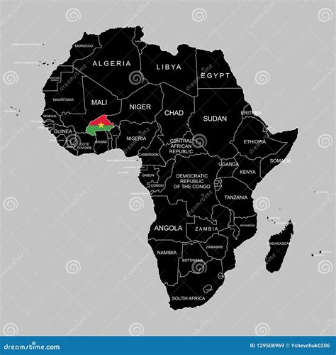 Territory Of Burkina Faso On Africa Continent Vector Illustration