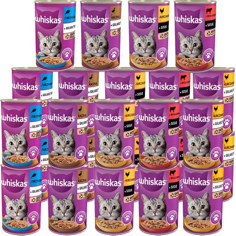 Karma Whiskas Mokra Dla Kota Mix 5 Smaków W Sosie I galaretce 24x400g