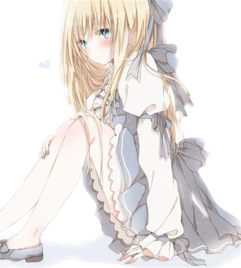 Safebooru 1girl Blonde Hair Blue Eyes Blush Hiro Hirohiro31 Long Hair Original Simple