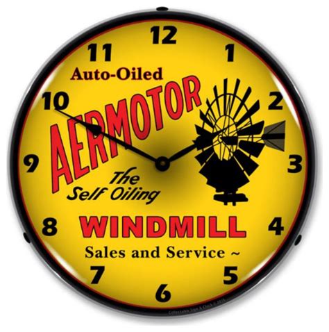 1507613 Aermotor Windmill Clock Midcentury Wall Clocks By