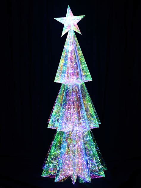 Iridescent Holographic And Multi Colour Led Christmas Tree Light Display 1 1m Christmas Lights