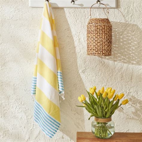 Полотенце для пляжа и бани большое / Пештемаль. Хлопок (цвет: голубой ...