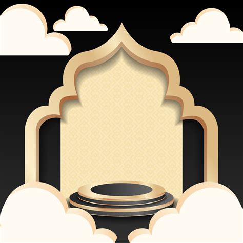 Ramadan Background With Luxury Themes D Stage With Dome Ornaments Or