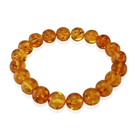 Bracelet Ambre Perles Rondes Mm Ref