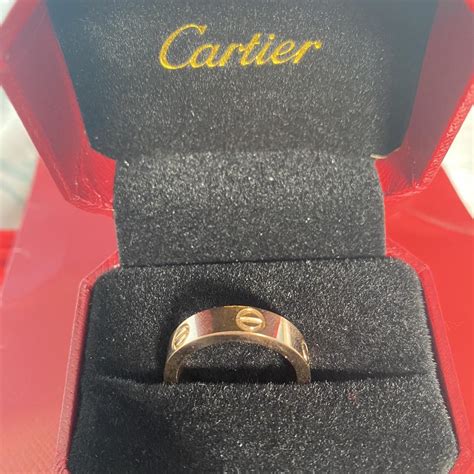 Cartier Love Rose Gold Ring Size 7 Bag And Box Depop