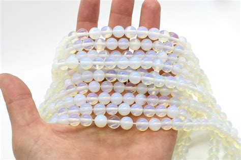 Opalite Man Made Sea Glass Smooth Round Beads 6mm 8mm Etsy