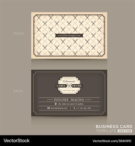 Classic Business Card Design Template Royalty Free Vector