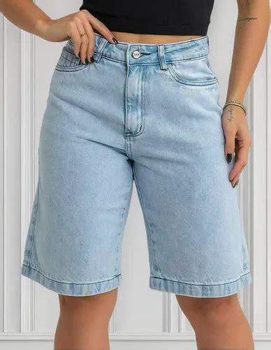 Bermuda Ate O Joelho Feminina - Shorts Jorts Bermuda Jeans Feminina Comprida Até Joelho 100% ...