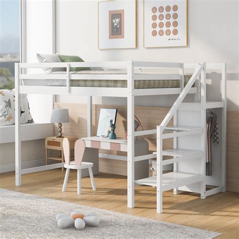 Queen Size Loft Bed With Closet