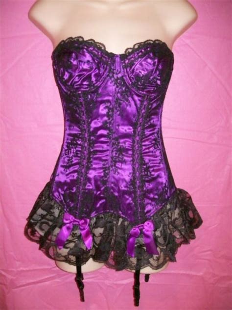 Faris Lingerie Sexy Strapless Satin And Lace Corset And Thong Set Naughty And Nice Lingerie